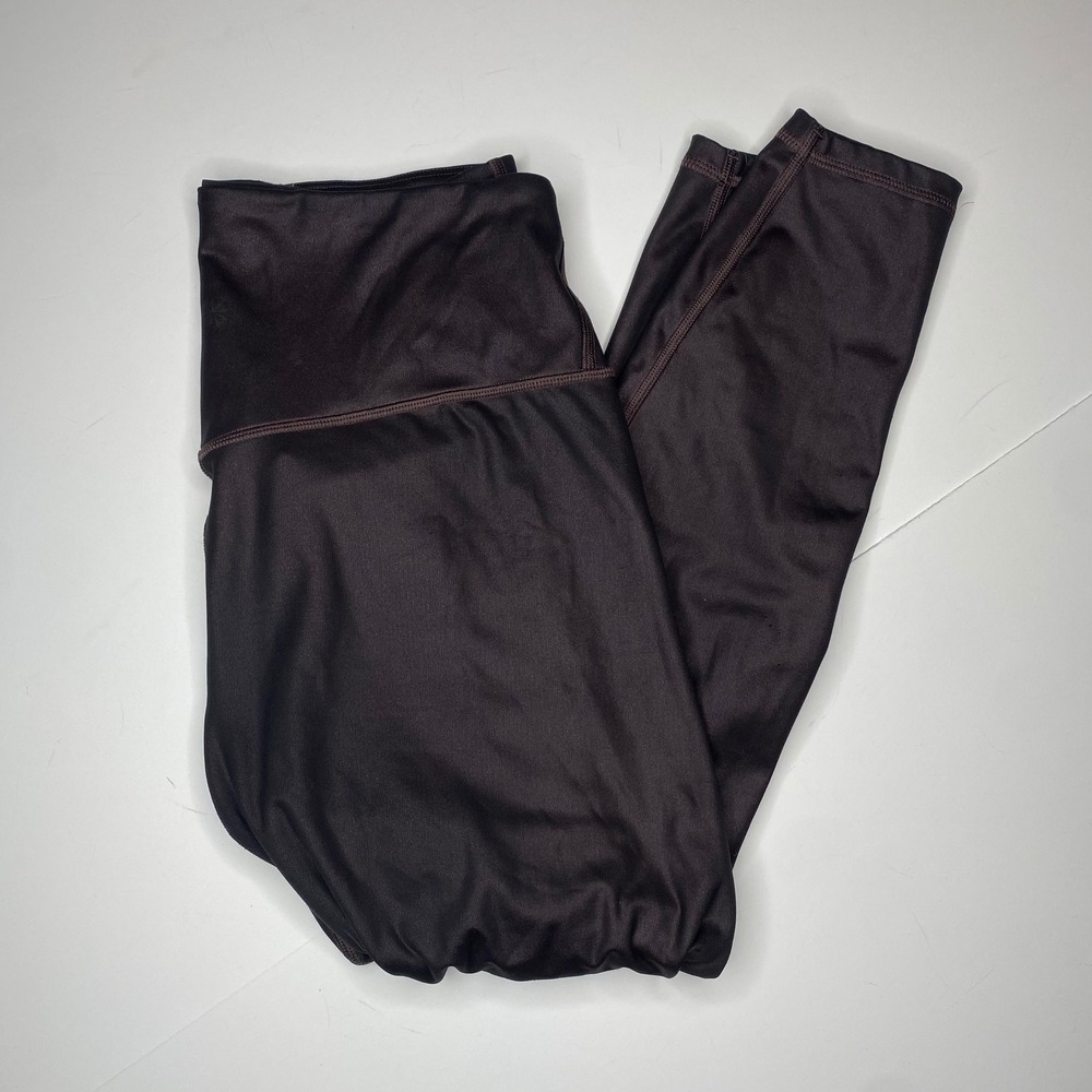 Athleta Elation Ultra High Rise Tight Black ‎ Bronze Metallic Size Medium